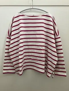 coca ボーダーカットソー　バスクシャツ　マゼンタカラー　L