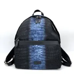 【FENDI】リュック　クロコダイルプリント　ナイロン　ブラック　A4