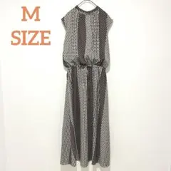 ワンピース　ロング　ノースリーブ　M ファッション　レトロ　アルシーブ