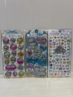 ぷくぷくあわわちゃん ジュエルプチドロップ シール　3枚セット　ウォーターシール