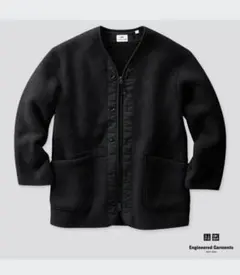 Engineered Garments UNIQLO ノーカラー フリース 黒