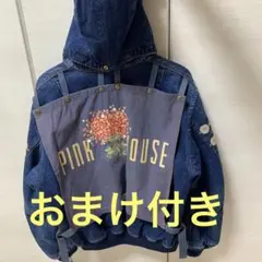 【レア】PINK HOUSE 美品 ボンバージャケット ブルゾン 刺繍　濃紺