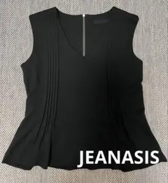JEANASIS黒ノースリーブトップス Vネック