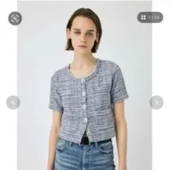 MOUSSY TWEED LIKE トップス FREEサイズ グレー系