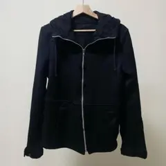 COMME des GARÇONS HOMME ポリエステル縮絨ジップパーカー黒のサムネイル