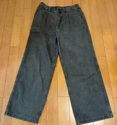 GU　 ワイドレッグデニムパンツ