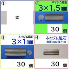 ネオジム磁石 直径2㎜×厚さ1㎜ 100個