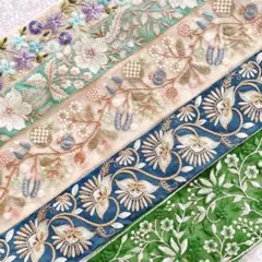 ‼️お買い得です‼️インド刺繍リボン5種セットまとめ売り❗️
