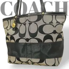 美品　コーチ　ショルダーバッグ　トートバッグ　シグネチャー　キャンバス　レザー
