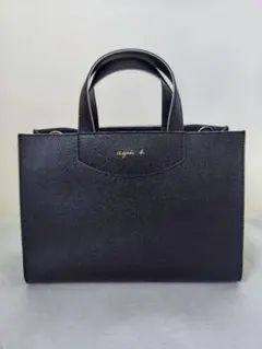 【美品】 agnès b. アニエスベー 2wayトートバッグ 黒