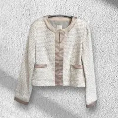 Liala×PG ツイードジャケット ノーカラー ジョイントスペース