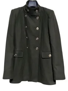 美品　ZARA 金ボタンナポレオンコート　カーキ サイズM 完売品