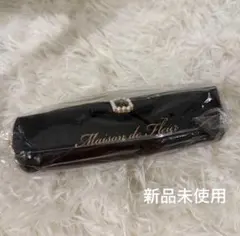 【新品】メゾンドフルールパールビジュー合皮リボンペンケースブラックのサムネイル