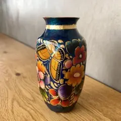 銅製　花と蝶々　花瓶　Aのサムネイル