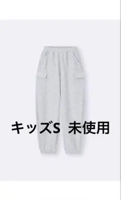 GU スウェットパンツ　パフスウェットカーゴバレルレッグパンツ 03グレー