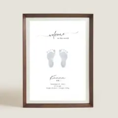 【２枚セット】 命名書 手形 足形 誕生日 一歳 ハーフバースデー .824