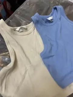 H&M リブタンクトップ 2枚セット Mサイズ