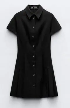 ZARA 黒 ミニワンピース 半袖 Aライン