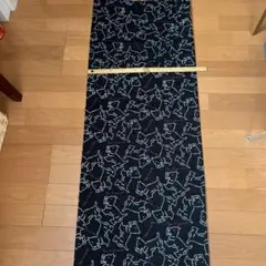犬柄 (ヨークシャテリア）生地 布 ブラック