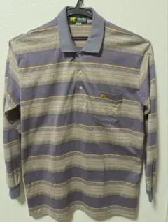 Golden Bear ストライプ メンズ長袖ポロシャツ. L 形態安定