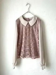 axes femme アクシーズファム ブラウス トップス レース シフォン Mのサムネイル