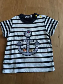 familiar ストライプ柄Tシャツ 80