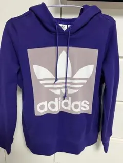 adidas jr フード付きパーカー 紫