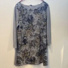 エスピエ ストライプと花柄の七分袖チュニックのサムネイル