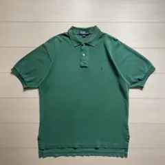 90s Polo by Ralph Lauren ポロシャツ グリーン 刺繍ロゴ