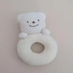 ホットマン　クマの形のラトル ホワイト