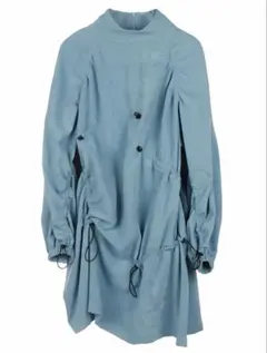 青 ドローストリング ワンピース