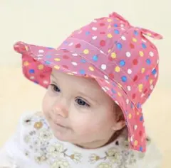 子供 日よけ帽子 ベビー　赤ちゃん コットン％ 綿 かわいい