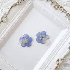 072 ネモフィラ×紫陽花 ピアス/イヤリング