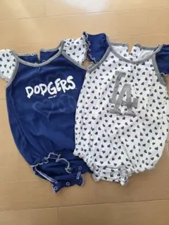 DODGERS LAロゴロンパース2点セット　3/6M(50～70)