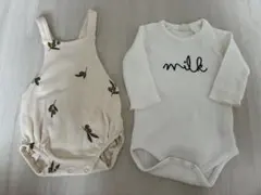 オーガニックズー　ロンパースmilk オリーブ柄3-6m organic zoo