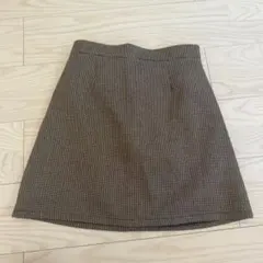 インパン付き千鳥格子チェック台形スカート[ac1834] ブラウン