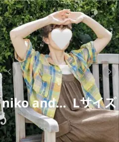 ニコアンド　niko and... リネン混サッカーチェックシャツ