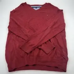 Tommy Hilfiger メンズ Vネックセーター レッド Lのサムネイル