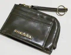 DIESEL　ディーゼル　人気必須コンパクト　小銭入+カード　艶本革ナチュラル