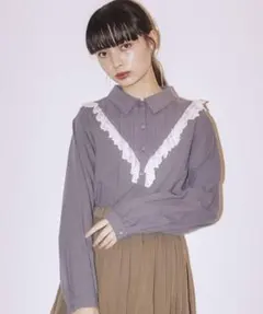merry jenny メリージェニー チュールフリルコンビシャツ