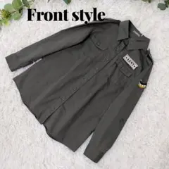 美品❗️CINEMACLUB ミリタリーシャツMカーキ ARMYワッペン付き長袖