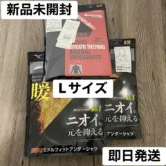 新品未開封　ミズノ　アンダーシャツ　ブレスサーモ　ハイネック　Lサイズ　ネイビー