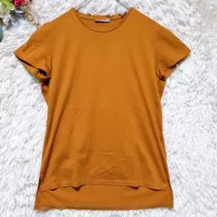 【セオリーリュクス】M 半袖カットソー Tシャツ 無地 ブラウン 綿100%のサムネイル