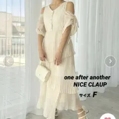 ナイスクラップ｜プリーツティアードワンピース｜アイボリー｜2way｜きれいめ