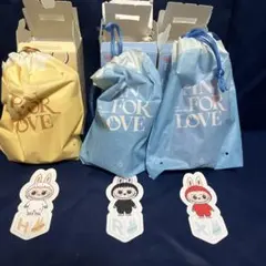 イニシャル ラブブぬいぐるみペンダントPIN FOR LOVE3点