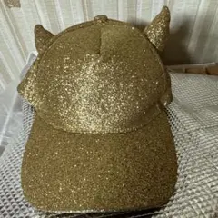 角付き グリッター キャップ ゴールド