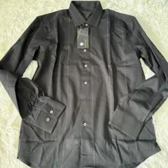 【美品】CEEN ドレスシャツ ブラック ストライプ L ストレッチ シワ抑制