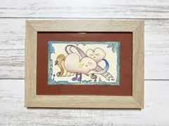 原画　色鉛筆画　温かい時間　額入り