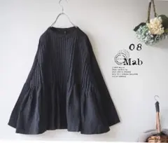 新品値引　08Mab黒ブラック*パーカーノースリーブワンピース　9番手麻 866 新品値引 08Mab黒ブラック*パーカーノースリーブワンピース 9番手麻