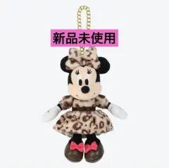 ディズニー ヒョウ柄 ミニーマウス ぬいぐるみバッジ マスコット ぬい
